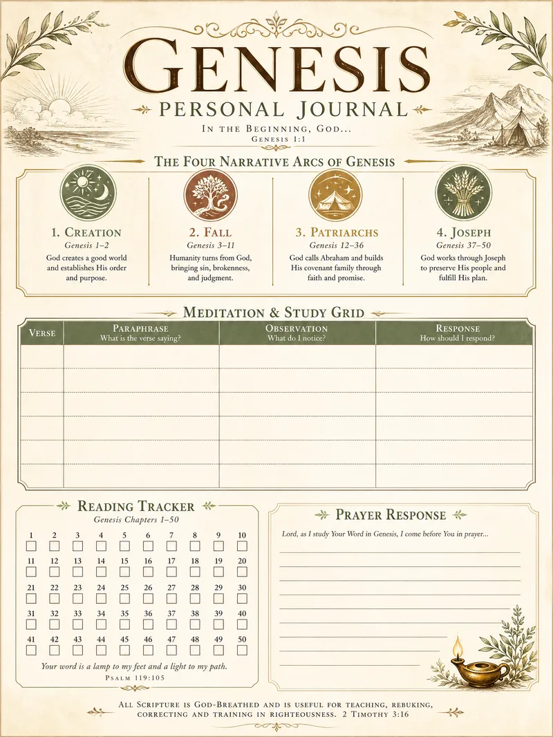 Genesis Personal Journal Template — BibleLum Study Pack